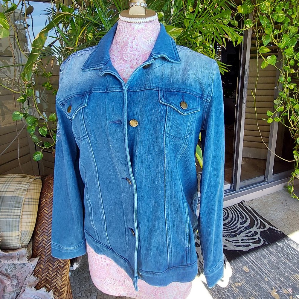 Coldwater Creek Jean Embroidered Women Jacket Sz L